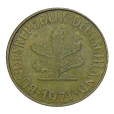 Монета 10 пфеннигов 1971 года F Германия (аверс)