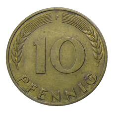 Монета 10 пфеннигов 1971 года F Германия (реверс)
