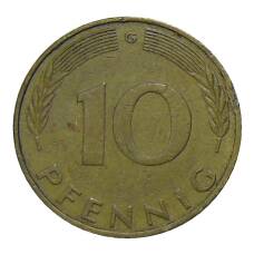 Монета 10 пфеннигов 1971 года G Германия (реверс)