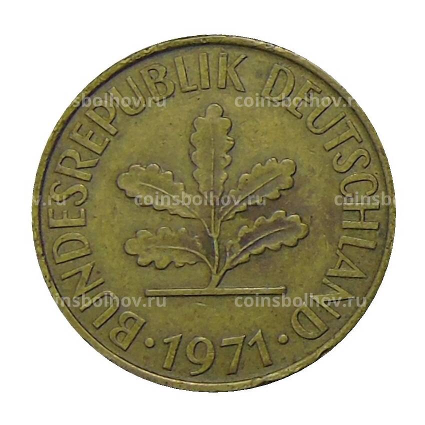 Монета 10 пфеннигов 1971 года G Германия