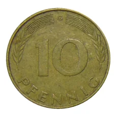 Монета 10 пфеннигов 1971 года G Германия (реверс)
