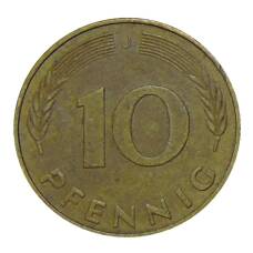 Монета 10 пфеннигов 1979 года J Германия (реверс)