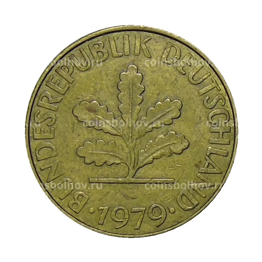 Монета 10 пфеннигов 1979 года J Германия