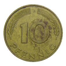 Монета 10 пфеннигов 1979 года J Германия (реверс)