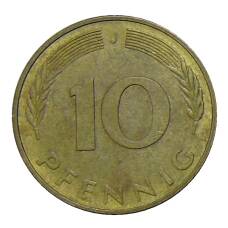 Монета 10 пфеннигов 1979 года J Германия (реверс)