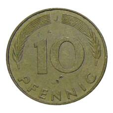 Монета 10 пфеннигов 1979 года J Германия (реверс)