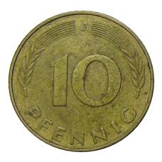 Монета 10 пфеннигов 1979 года J Германия (реверс)