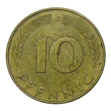 Монета 10 пфеннигов 1979 года J Германия (реверс)