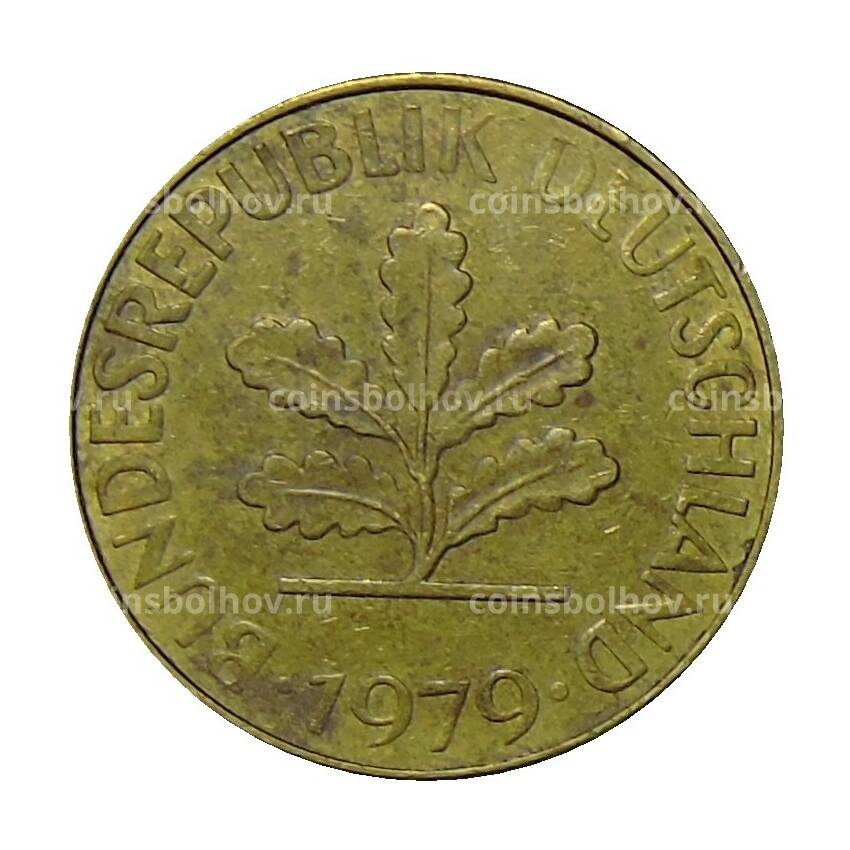 Монета 10 пфеннигов 1979 года J Германия