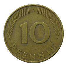 Монета 10 пфеннигов 1979 года D Германия (реверс)