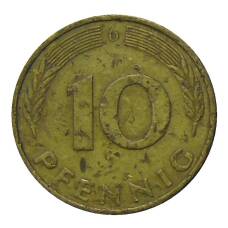 Монета 10 пфеннигов 1979 года D Германия (реверс)