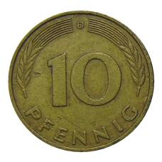 Монета 10 пфеннигов 1979 года D Германия (реверс)