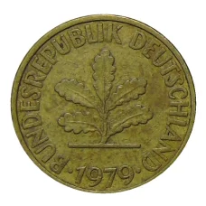 Монета 10 пфеннигов 1979 года F Германия (аверс)