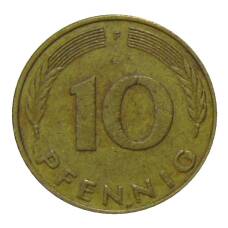 Монета 10 пфеннигов 1979 года F Германия (реверс)