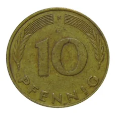 Монета 10 пфеннигов 1979 года F Германия (реверс)