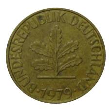 Монета 10 пфеннигов 1979 года F Германия (аверс)