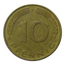 Монета 10 пфеннигов 1979 года F Германия (реверс)