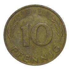 Монета 10 пфеннигов 1979 года F Германия (реверс)