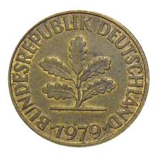 Монета 10 пфеннигов 1979 года F Германия (аверс)