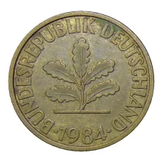 Монета 10 пфеннигов 1984 года D Германия (аверс)