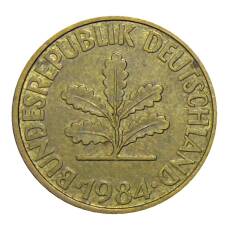 Монета 10 пфеннигов 1984 года D Германия (аверс)
