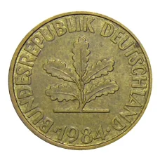Монета 10 пфеннигов 1984 года D Германия (аверс)