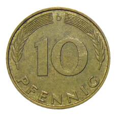 Монета 10 пфеннигов 1984 года D Германия (реверс)