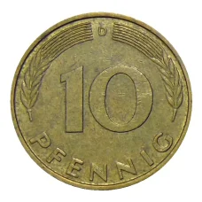 Монета 10 пфеннигов 1984 года D Германия (реверс)