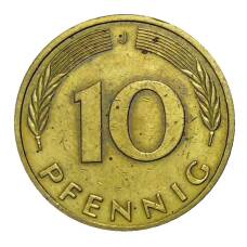 Монета 10 пфеннигов 1984 года J Германия (реверс)