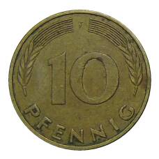 Монета 10 пфеннигов 1983 года F Германия (реверс)