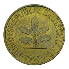 Монета 10 пфеннигов 1983 года F Германия (аверс)