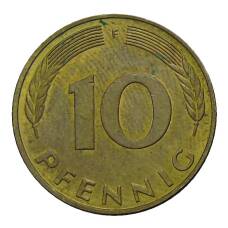 Монета 10 пфеннигов 1983 года F Германия (реверс)