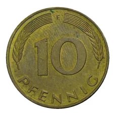 Монета 10 пфеннигов 1983 года F Германия (реверс)