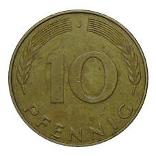 Монета 10 пфеннигов 1983 года J Германия (реверс)