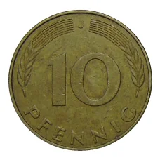 Монета 10 пфеннигов 1983 года J Германия (реверс)