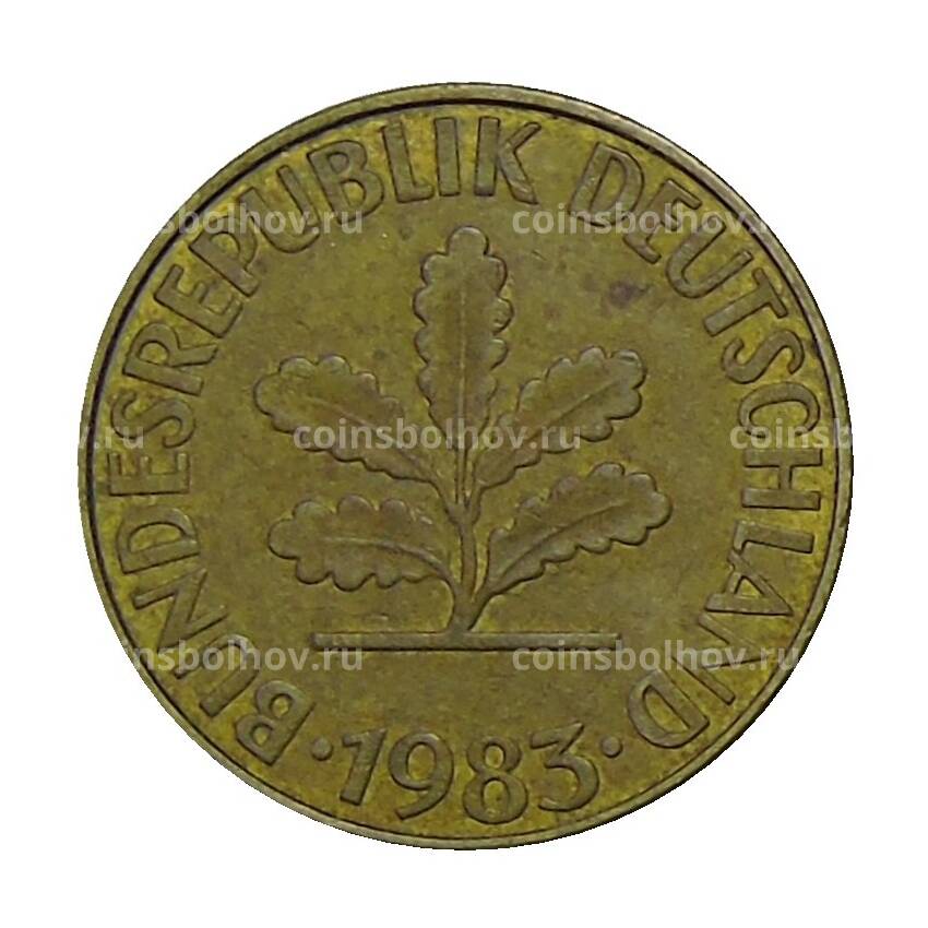 Монета 10 пфеннигов 1983 года J Германия