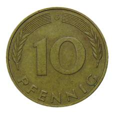 Монета 10 пфеннигов 1983 года G Германия (реверс)