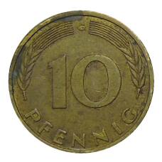 Монета 10 пфеннигов 1983 года G Германия (реверс)