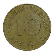 Монета 10 пфеннигов 1988 года F Германия (реверс)