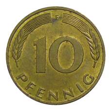 Монета 10 пфеннигов 1988 года F Германия (реверс)
