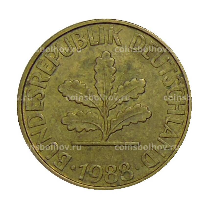 Монета 10 пфеннигов 1988 года F Германия