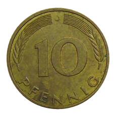 Монета 10 пфеннигов 1988 года J Германия (реверс)