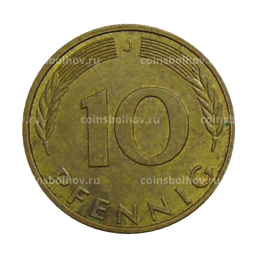 Монета 10 пфеннигов 1988 года J Германия (вид 2)
