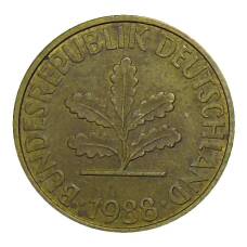 Монета 10 пфеннигов 1988 года J Германия (аверс)