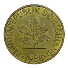 Монета 10 пфеннигов 1988 года J Германия (аверс)