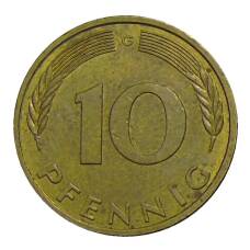 Монета 10 пфеннигов 1988 года G Германия (реверс)