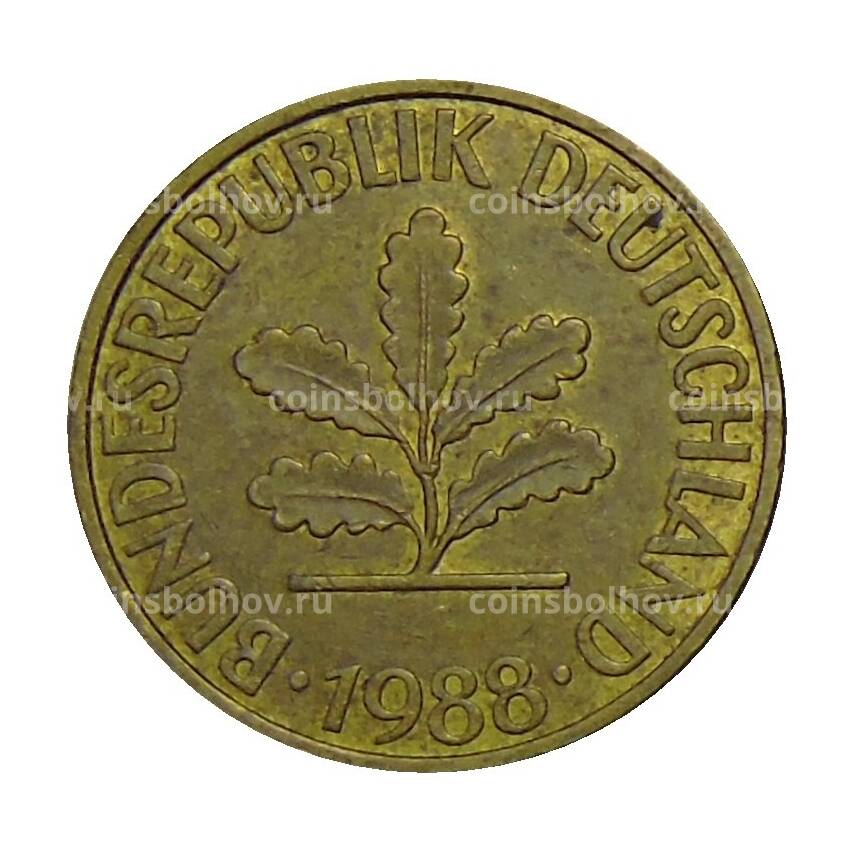 Монета 10 пфеннигов 1988 года G Германия