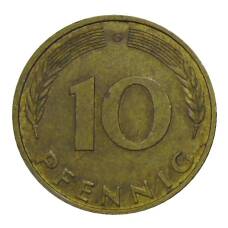 Монета 10 пфеннигов 1988 года G Германия (реверс)