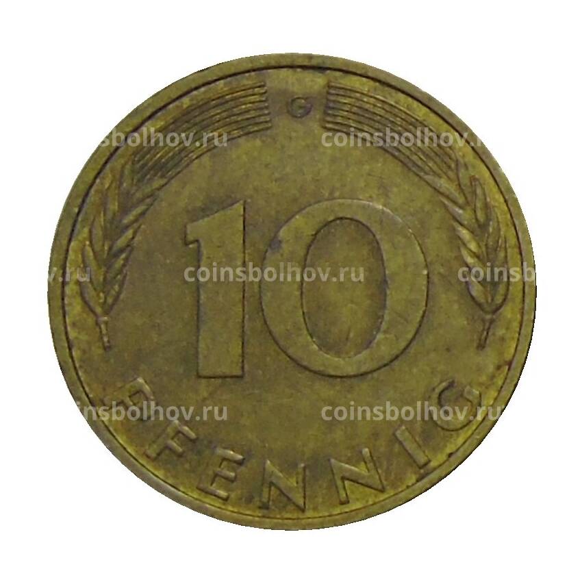 Монета 10 пфеннигов 1988 года G Германия (вид 2)