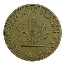 Монета 10 пфеннигов 1988 года G Германия (аверс)